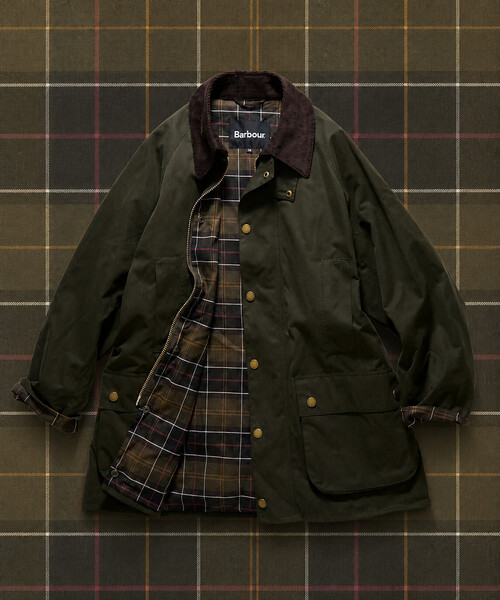 Barbour(バブアー)の「Barbour/バブアー 別注OS Beaufort ピーチスキン_lining/オーバーサイズ ビューフォート ライニング(その他アウター・レディース・セージグリーン/ブラック・38)」の2枚目の写真