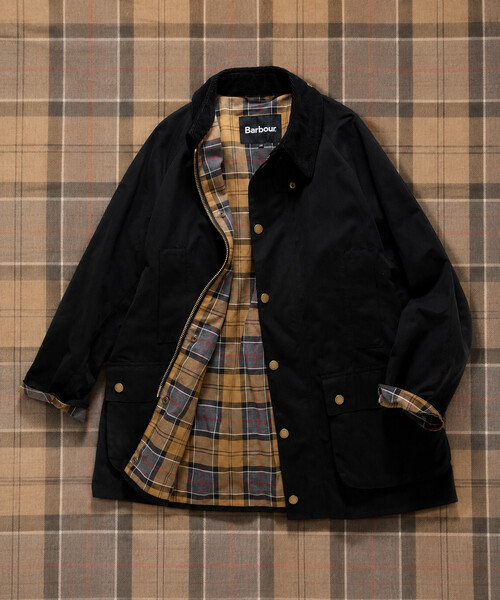Barbour(バブアー)の「Barbour/バブアー 別注OS Beaufort ピーチスキン_lining/オーバーサイズ ビューフォート ライニング(その他アウター・レディース・セージグリーン/ブラック・38)」の3枚目の写真