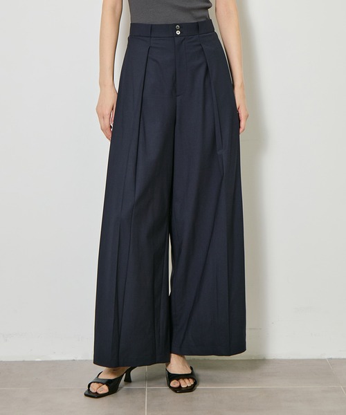 CITY TOKYO(シティトウキョウ)の「【CITY TOKYO/シティートウキョウ】Super120 Tropical Trousers/トロピカルトラウザーズ(スラックス・レディース・ネイビー/ブラウン/ダークグレー・1/2/3)」の3枚目の写真