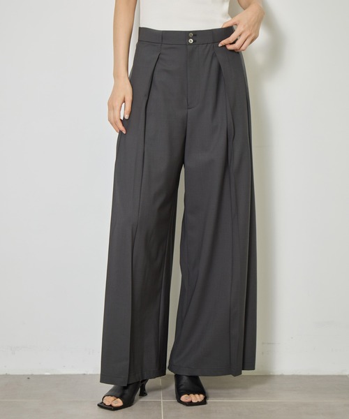 CITY TOKYO(シティトウキョウ)の「【CITY TOKYO/シティートウキョウ】Super120 Tropical Trousers/トロピカルトラウザーズ(スラックス・レディース・ネイビー/ブラウン/ダークグレー・1/2/3)」の2枚目の写真