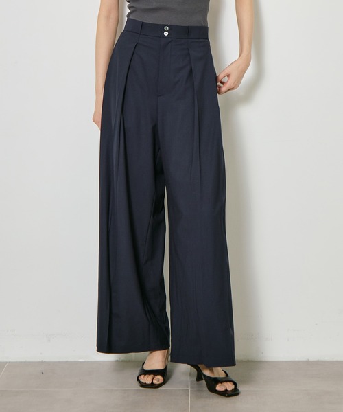 CITY TOKYO(シティトウキョウ)の「【CITY TOKYO/シティートウキョウ】Super120 Tropical Trousers/トロピカルトラウザーズ(スラックス・レディース・ネイビー/ブラウン/ダークグレー・1/2/3)」の14枚目の写真