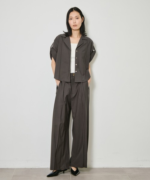 CITY TOKYO(シティトウキョウ)の「【CITY TOKYO/シティートウキョウ】Super120 Tropical Trousers/トロピカルトラウザーズ(スラックス・レディース・ネイビー/ブラウン/ダークグレー・1/2/3)」の11枚目の写真