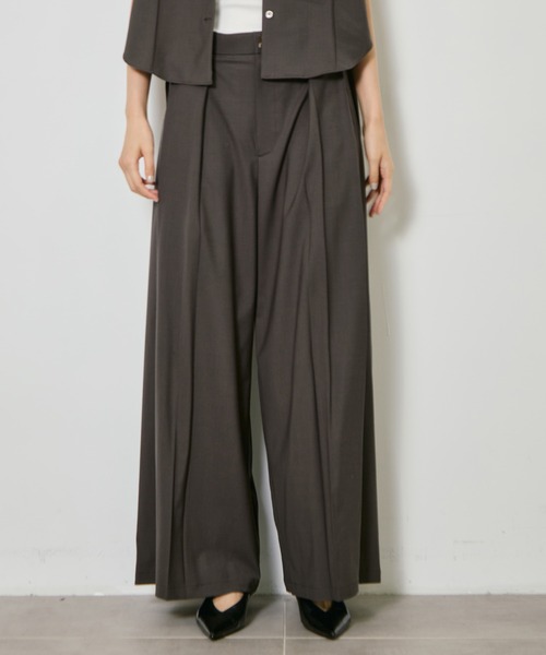 CITY TOKYO(シティトウキョウ)の「【CITY TOKYO/シティートウキョウ】Super120 Tropical Trousers/トロピカルトラウザーズ(スラックス・レディース・ネイビー/ブラウン/ダークグレー・1/2/3)」の12枚目の写真