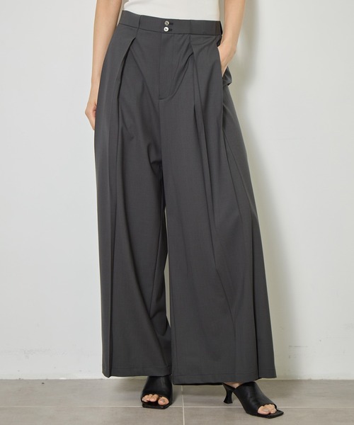 CITY TOKYO(シティトウキョウ)の「【CITY TOKYO/シティートウキョウ】Super120 Tropical Trousers/トロピカルトラウザーズ(スラックス・レディース・ネイビー/ブラウン/ダークグレー・1/2/3)」の6枚目の写真