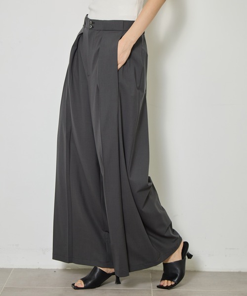 CITY TOKYO(シティトウキョウ)の「【CITY TOKYO/シティートウキョウ】Super120 Tropical Trousers/トロピカルトラウザーズ(スラックス・レディース・ネイビー/ブラウン/ダークグレー・1/2/3)」の7枚目の写真