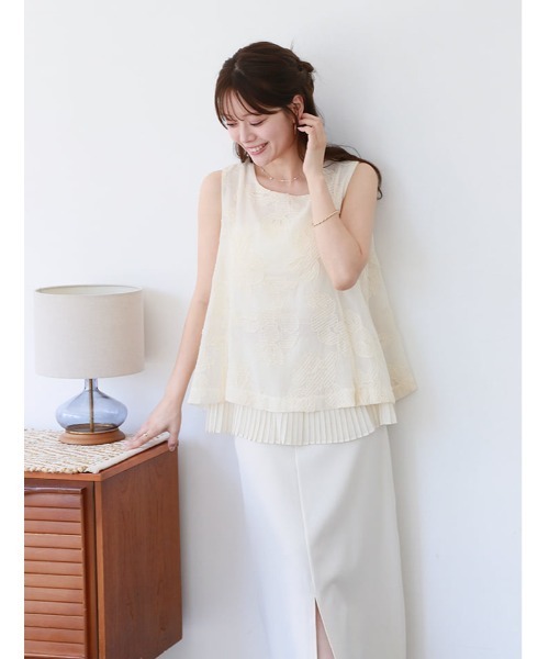 fifth(フィフス)の「フラワーレースノースリーブブラウス(シャツ/ブラウス・レディース・ホワイト/ブラック・M)」の14枚目の写真