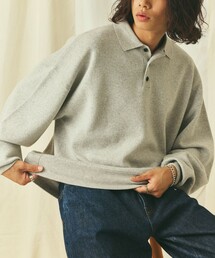 限定展開 Relax Fit リラックスフィット スウェットライク ポロカラーニット