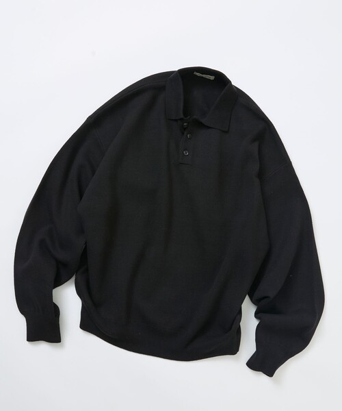 FREAK'S STORE(フリークスストア)の「限定展開 Relax Fit リラックスフィット スウェットライク ポロカラーニット(ニット/セーター・メンズ・ブラウン/チャコールグレー/ネイビー/ブラック/グレー/オリーブ・LARGE/MEDIUM)」の7枚目の写真
