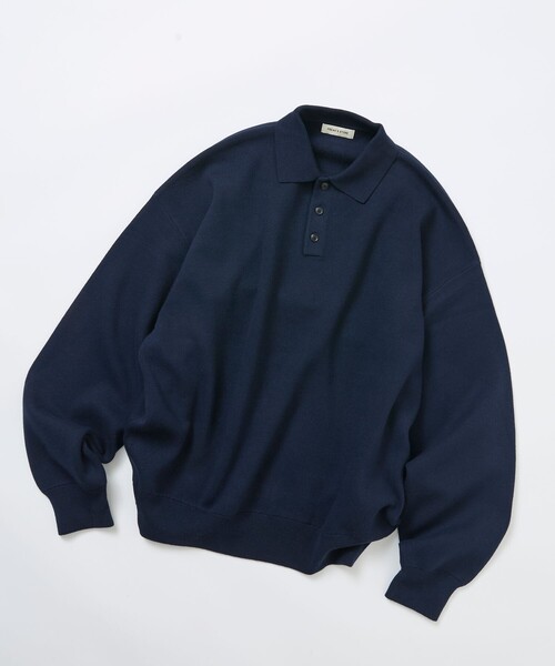 FREAK'S STORE(フリークスストア)の「限定展開 Relax Fit リラックスフィット スウェットライク ポロカラーニット(ニット/セーター・メンズ・ブラウン/チャコールグレー/ネイビー/ブラック/グレー/オリーブ・LARGE/MEDIUM)」の16枚目の写真
