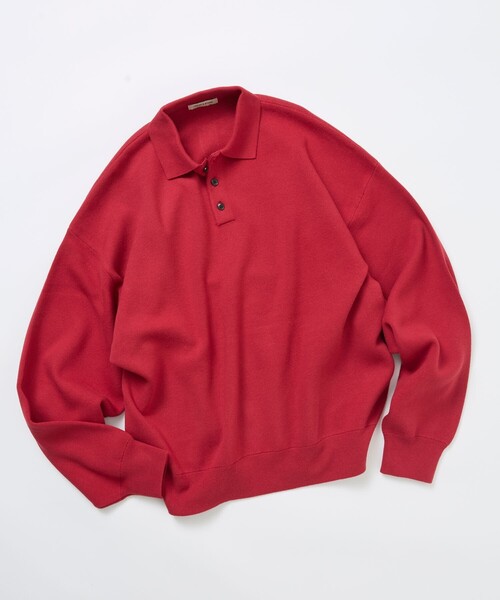 FREAK'S STORE(フリークスストア)の「限定展開 Relax Fit リラックスフィット スウェットライク ポロカラーニット(ニット/セーター・メンズ・ブラウン/チャコールグレー/ネイビー/ブラック/グレー/オリーブ・LARGE/MEDIUM)」の22枚目の写真