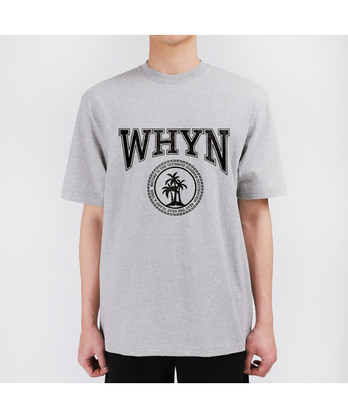 WHYN(ワイエヌ)の「ハワイ 半袖Tシャツ F05BRD_WBX11032(Tシャツ/カットソー・メンズ・グレー系その他/ブラック/ホワイト/ブルー・L/M/S/XL)」の1枚目の写真