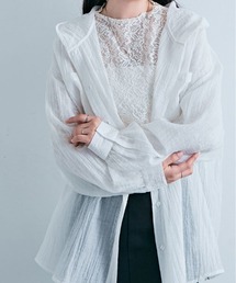 フード付き シアー ブラウス
