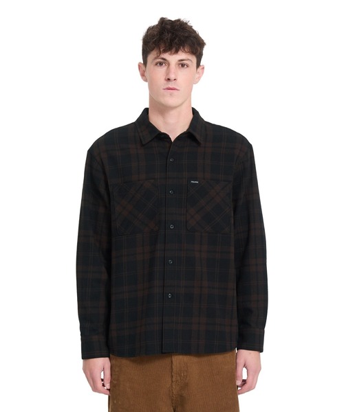 VOLCOM(ボルコム)の「VOLCOM メンズ HUNKSTONE LS 長袖シャツ 【2026年秋冬モデル】/ボルコム長袖チェックシャツ(シャツ/ブラウス・メンズ・ブラウン系その他/ブラック系その他・MEDIUM/LARGE/X-LARGE/SMALL)」の4枚目の写真