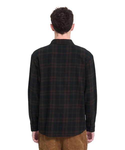 VOLCOM(ボルコム)の「VOLCOM メンズ HUNKSTONE LS 長袖シャツ 【2026年秋冬モデル】/ボルコム長袖チェックシャツ(シャツ/ブラウス・メンズ・ブラウン系その他/ブラック系その他・MEDIUM/LARGE/X-LARGE/SMALL)」の6枚目の写真