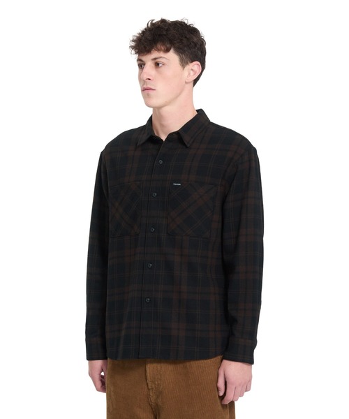 VOLCOM(ボルコム)の「VOLCOM メンズ HUNKSTONE LS 長袖シャツ 【2026年秋冬モデル】/ボルコム長袖チェックシャツ(シャツ/ブラウス・メンズ・ブラウン系その他/ブラック系その他・MEDIUM/LARGE/X-LARGE/SMALL)」の7枚目の写真