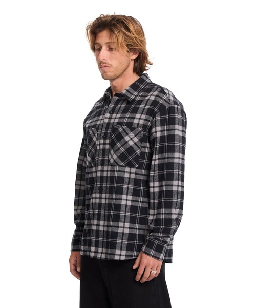 VOLCOM(ボルコム)の「VOLCOM メンズ HUNKSTONE LS 長袖シャツ 【2026年秋冬モデル】/ボルコム長袖チェックシャツ(シャツ/ブラウス・メンズ・ブラウン系その他/ブラック系その他・MEDIUM/LARGE/X-LARGE/SMALL)」の12枚目の写真