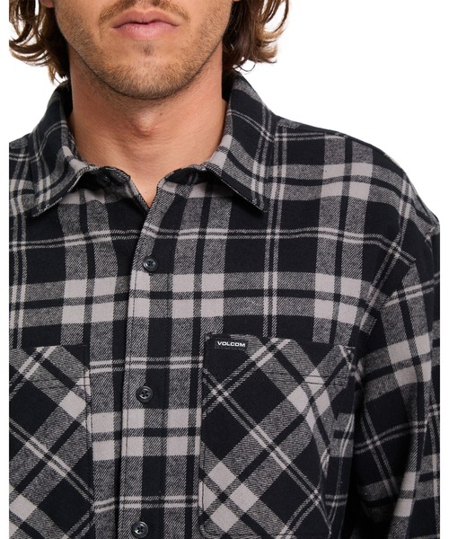 VOLCOM(ボルコム)の「VOLCOM メンズ HUNKSTONE LS 長袖シャツ 【2026年秋冬モデル】/ボルコム長袖チェックシャツ(シャツ/ブラウス・メンズ・ブラウン系その他/ブラック系その他・MEDIUM/LARGE/X-LARGE/SMALL)」の13枚目の写真