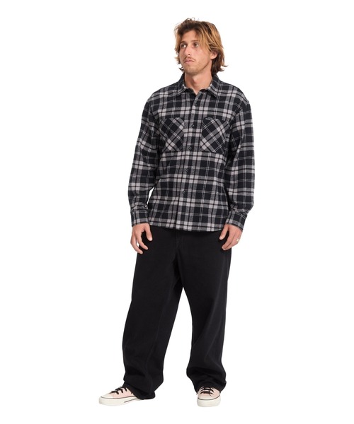 VOLCOM(ボルコム)の「VOLCOM メンズ HUNKSTONE LS 長袖シャツ 【2026年秋冬モデル】/ボルコム長袖チェックシャツ(シャツ/ブラウス・メンズ・ブラウン系その他/ブラック系その他・MEDIUM/LARGE/X-LARGE/SMALL)」の14枚目の写真