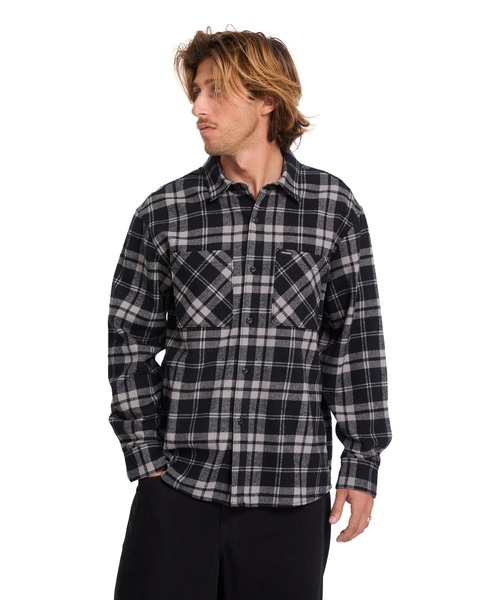 VOLCOM(ボルコム)の「VOLCOM メンズ HUNKSTONE LS 長袖シャツ 【2026年秋冬モデル】/ボルコム長袖チェックシャツ(シャツ/ブラウス・メンズ・ブラウン系その他/ブラック系その他・MEDIUM/LARGE/X-LARGE/SMALL)」の5枚目の写真