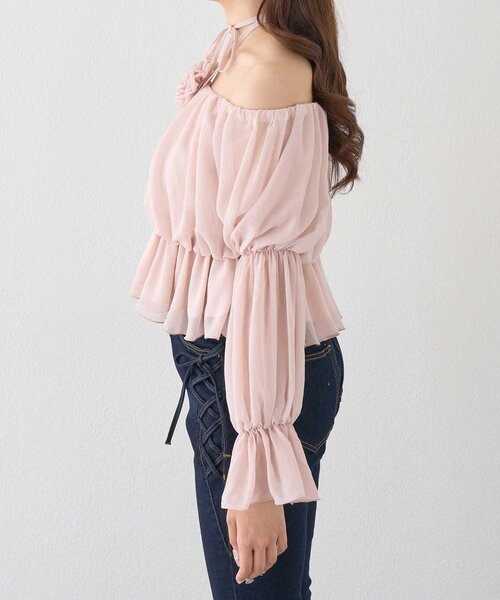 Belle Charme(ベルシャルム)の「【Belle Charme】Rose Corsage Balloon Blouse(シャツ/ブラウス・レディース・ピンク/ブラウン/オフホワイト・FREE)」の13枚目の写真