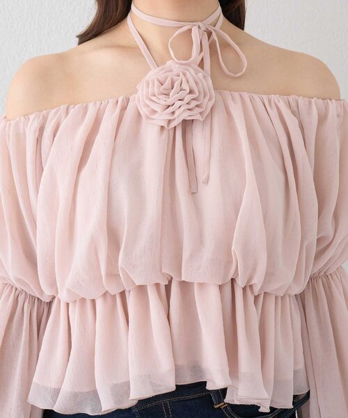 Belle Charme(ベルシャルム)の「【Belle Charme】Rose Corsage Balloon Blouse(シャツ/ブラウス・レディース・ピンク/ブラウン/オフホワイト・FREE)」の16枚目の写真
