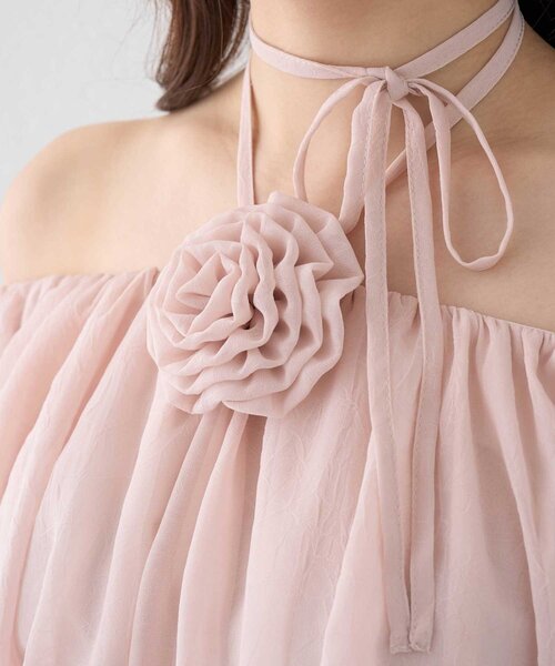 Belle Charme(ベルシャルム)の「【Belle Charme】Rose Corsage Balloon Blouse(シャツ/ブラウス・レディース・ピンク/ブラウン/オフホワイト・FREE)」の19枚目の写真