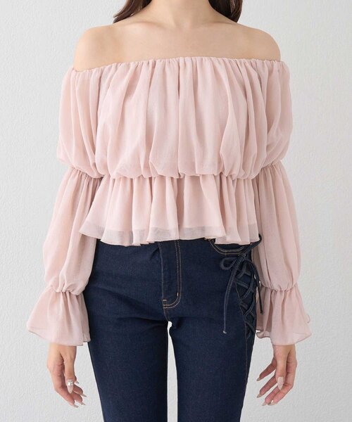 Belle Charme(ベルシャルム)の「【Belle Charme】Rose Corsage Balloon Blouse(シャツ/ブラウス・レディース・ピンク/ブラウン/オフホワイト・FREE)」の20枚目の写真