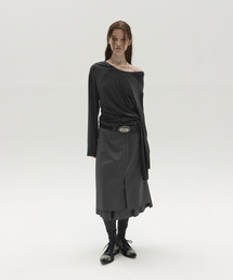 LCDC TM（エルシーディーシーティーエム）の「STRIPED STRAP HOODED TOP (CHARCOAL)（パーカー）」