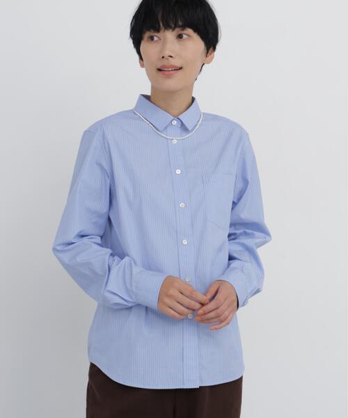 human woman(ヒューマンウーマン)の「《名品 / アップデート》ベ-シックシャツ(シャツ/ブラウス・レディース・ブルー系その他3・MEDIUM)」の1枚目の写真