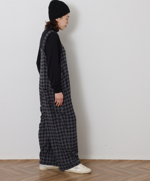 JOURNAL STANDARD LUXE(ジャーナルスタンダード ラックス)の「シャギーチェック フィッシャーオーバーオール(サロペット/オーバーオール・レディース・チャコールグレー・FREE)」の3枚目の写真