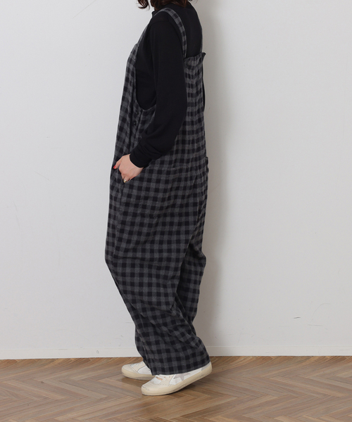 JOURNAL STANDARD LUXE(ジャーナルスタンダード ラックス)の「シャギーチェック フィッシャーオーバーオール(サロペット/オーバーオール・レディース・チャコールグレー・FREE)」の5枚目の写真