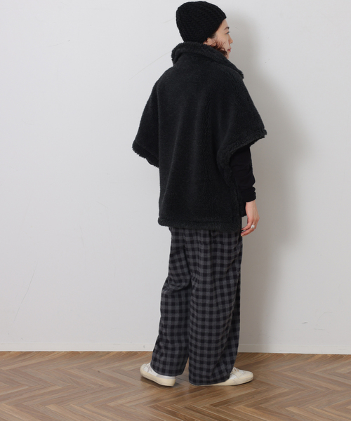 JOURNAL STANDARD LUXE(ジャーナルスタンダード ラックス)の「シャギーチェック フィッシャーオーバーオール(サロペット/オーバーオール・レディース・チャコールグレー・FREE)」の7枚目の写真