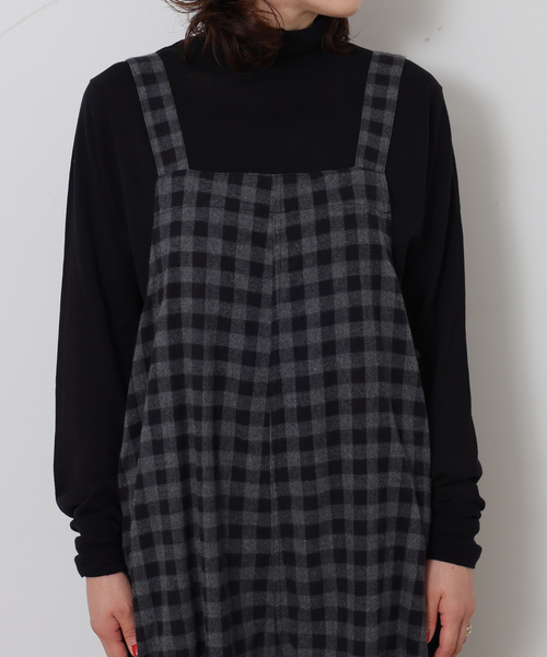 JOURNAL STANDARD LUXE(ジャーナルスタンダード ラックス)の「シャギーチェック フィッシャーオーバーオール(サロペット/オーバーオール・レディース・チャコールグレー・FREE)」の11枚目の写真