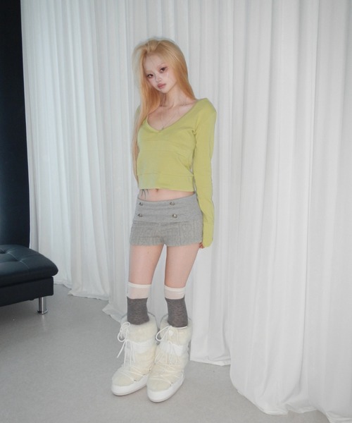 THEAIRTOWN(ジエアタウン)の「twist napoleon double shorts(その他パンツ・レディース・グレー/ブラック・FREE)」の21枚目の写真
