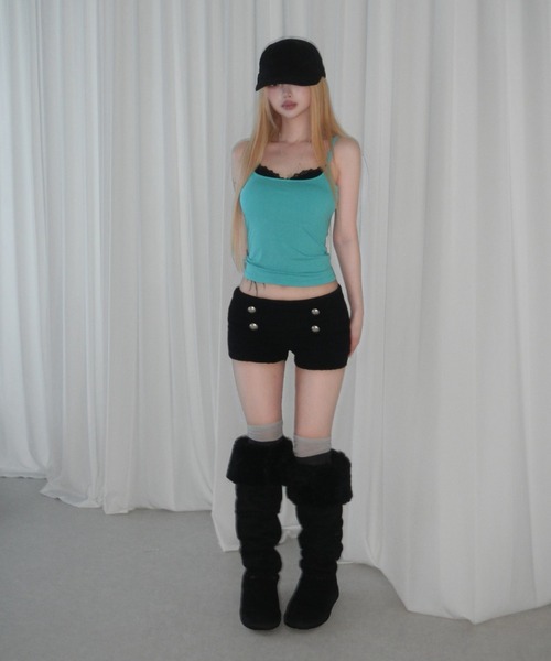 THEAIRTOWN(ジエアタウン)の「twist napoleon double shorts(その他パンツ・レディース・グレー/ブラック・FREE)」の6枚目の写真