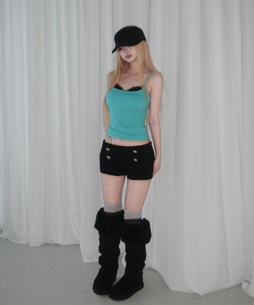 THEAIRTOWN(ジエアタウン)の「twist napoleon double shorts(その他パンツ・レディース・グレー/ブラック・FREE)」の7枚目の写真