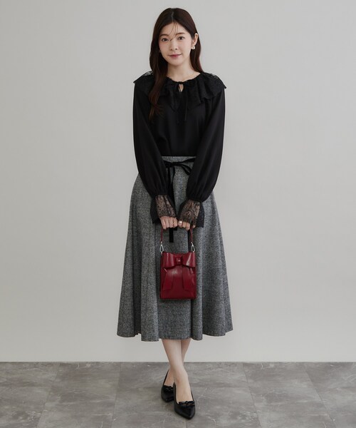 couture brooch(クチュールブローチ)の「2WAYリボンミニバッグ(ショルダーバッグ・レディース・ワインレッド/アイボリー/ブラック・00)」の9枚目の写真