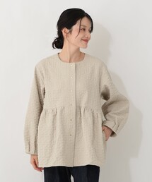 フラワーふくれジャカードペプラムジャケット
