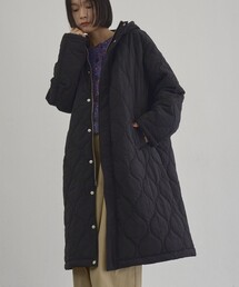 【新型登場◎】フード付き撥水キルティングロングコート