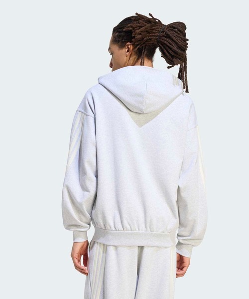 adidas（アディダス）の「アディダス KIT スリーストライプス フルジップパーカー / アディダス adidas（パーカー・メンズ・グレー・LARGE/MEDIUM/SMALL/X-LARGE/XX-LARGE）」の2枚目の写真