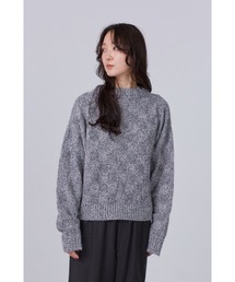 ［別注］YLEVE / WOOL MOHAIR CHECK KN P/O