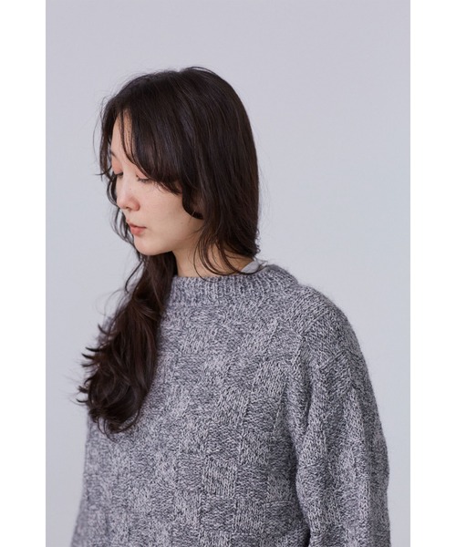 YLEVE（イレーヴ）の「［別注］YLEVE / WOOL MOHAIR CHECK KN P/O（ニット/セーター・レディース・グレー・1）」の3枚目の写真
