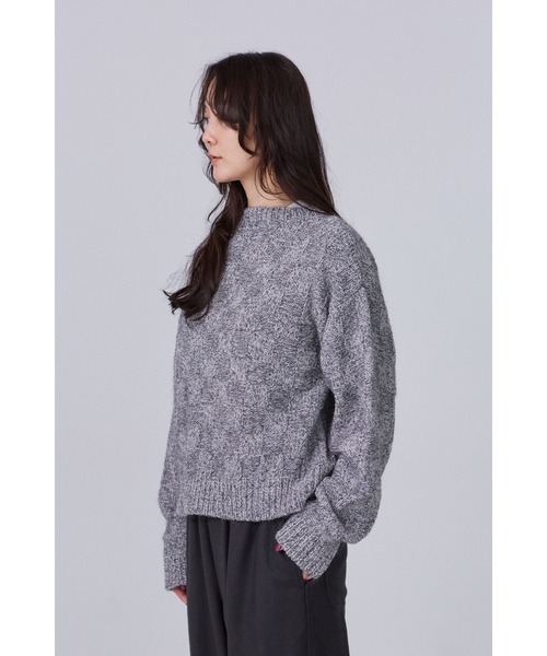 YLEVE（イレーヴ）の「［別注］YLEVE / WOOL MOHAIR CHECK KN P/O（ニット/セーター・レディース・グレー・1）」の4枚目の写真