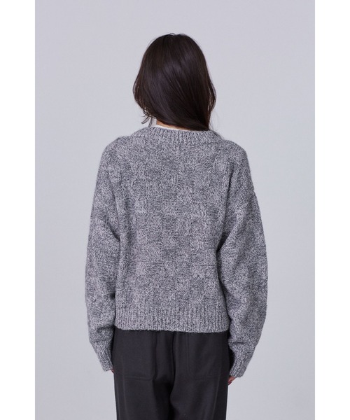 YLEVE（イレーヴ）の「［別注］YLEVE / WOOL MOHAIR CHECK KN P/O（ニット/セーター・レディース・グレー・1）」の5枚目の写真