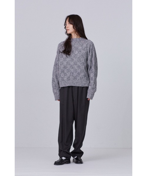 YLEVE（イレーヴ）の「［別注］YLEVE / WOOL MOHAIR CHECK KN P/O（ニット/セーター・レディース・グレー・1）」の2枚目の写真