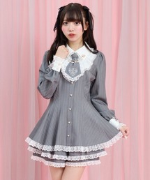 ラッフルネクタイ長袖セットアップ