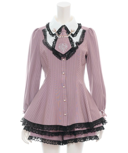 Secret Honey(シークレットハニー)の「ラッフルネクタイ長袖セットアップ(セットアップ・レディース・ブラック/ピンク/グレー・MEDIUM)」の11枚目の写真