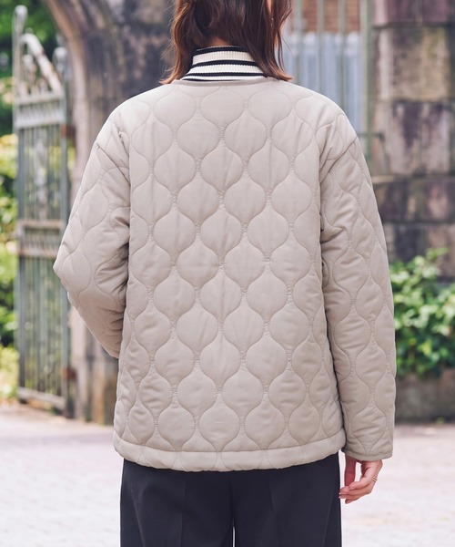 SELECT LEVERY(セレクトリベリー)の「中綿キルティングノーカラーブルゾン(ブルゾン・レディース・カーキ/ブラック/ベージュ・FREE)」の9枚目の写真