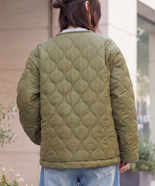 SELECT LEVERY(セレクトリベリー)の「中綿キルティングノーカラーブルゾン(ブルゾン・レディース・カーキ/ブラック/ベージュ・FREE)」の13枚目の写真