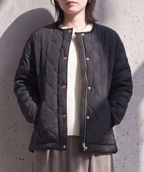 SELECT LEVERY(セレクトリベリー)の「中綿キルティングノーカラーブルゾン(ブルゾン・レディース・カーキ/ブラック/ベージュ・FREE)」の14枚目の写真